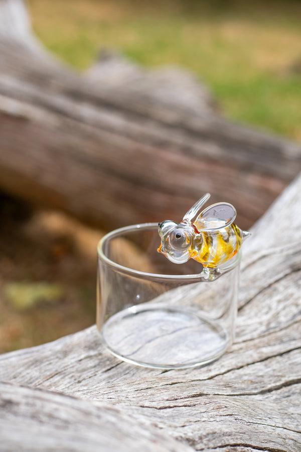 Summerill & Bishop Handblown Glass Yellow Bee Tea Light Holder 11cm