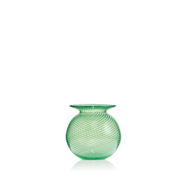 summerill & bishop Handblown Green Filigrana Small Bud Vase 8cm