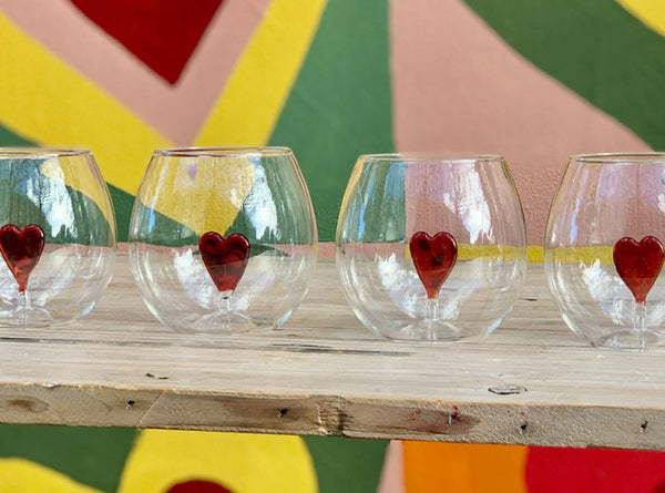 Summerill & Bishop Handblown Murano Floating Heart Glass