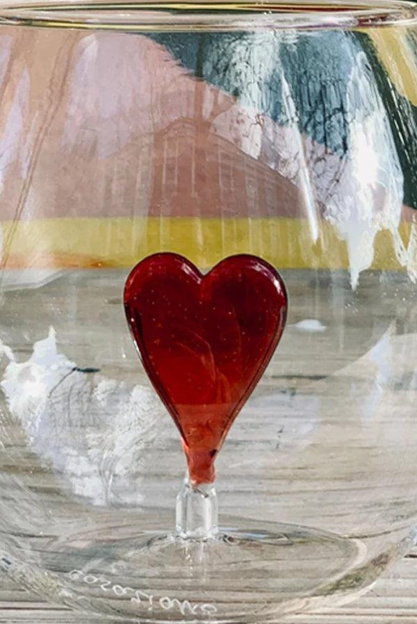 Summerill & Bishop Handblown Murano Floating Heart Glass