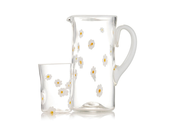 Summerill & Bishop Handblown Murano Glass Daisy Tumbler