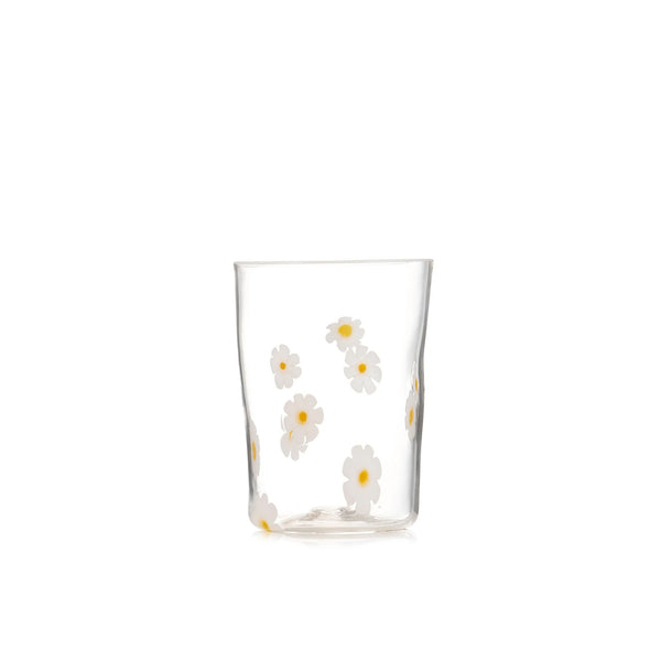 summerill & bishop Handblown Murano Glass Daisy Tumbler