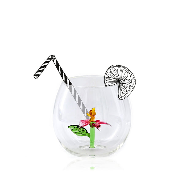 Summerill & Bishop Handblown Pink Dianthus Flower Glass