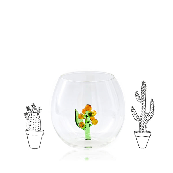 Summerill & Bishop Handblown Yellow Cactus Flower Glass