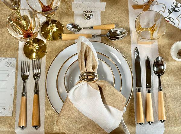 Summerill & Bishop Handmade Ceramic Dinner Plate With Gold Rim 26cm