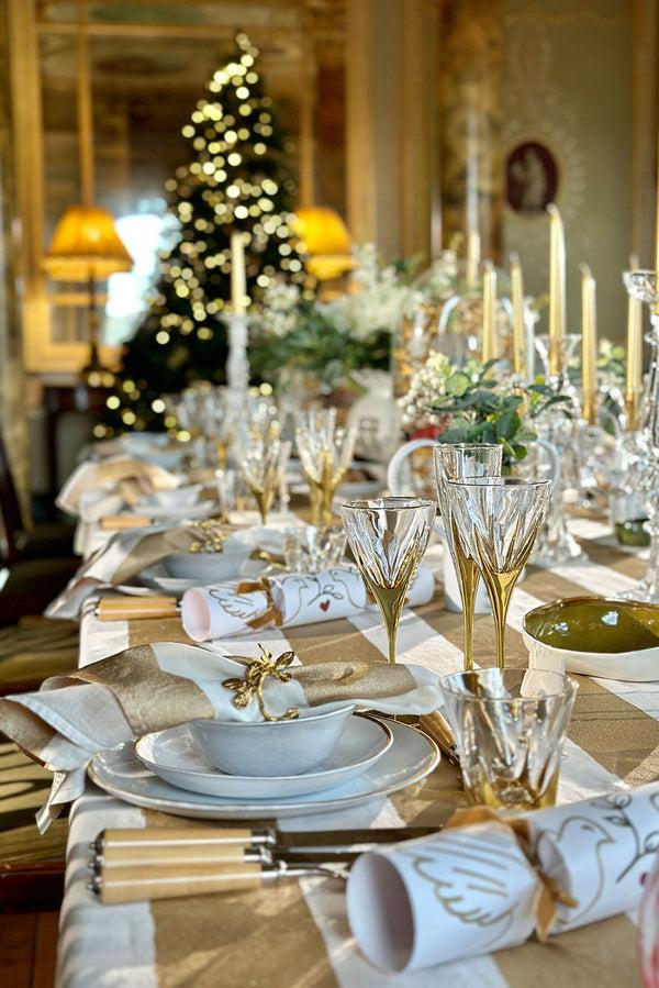 Summerill & Bishop Handmade Ceramic Dinner Plate With Gold Rim 26cm