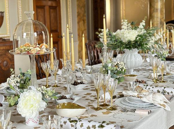 Summerill & Bishop Handmade Ceramic Pebble Bowl In Green And Gold Rim 22cm