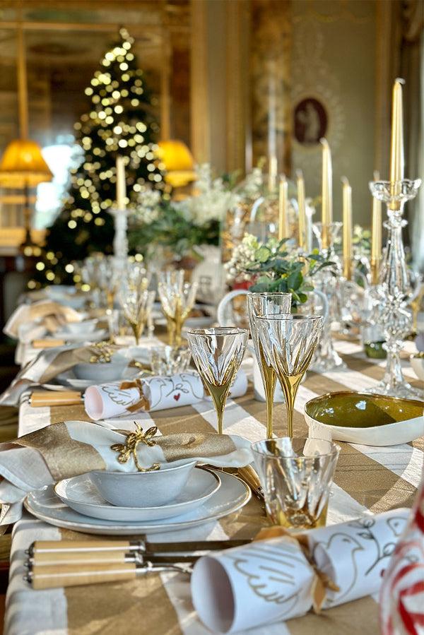 Summerill & Bishop Handmade Ceramic Pebble Bowl In Green And Gold Rim 13cm