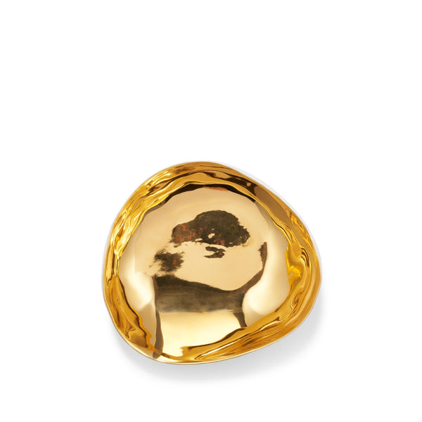 summerill & bishop 'Handmade Ceramic Pebble Bowl with Gold Glaze 22cm