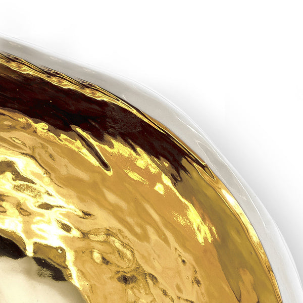 Summerill & Bishop Handmade Extra Large Salad Bowl With Gold Glaze 43cm