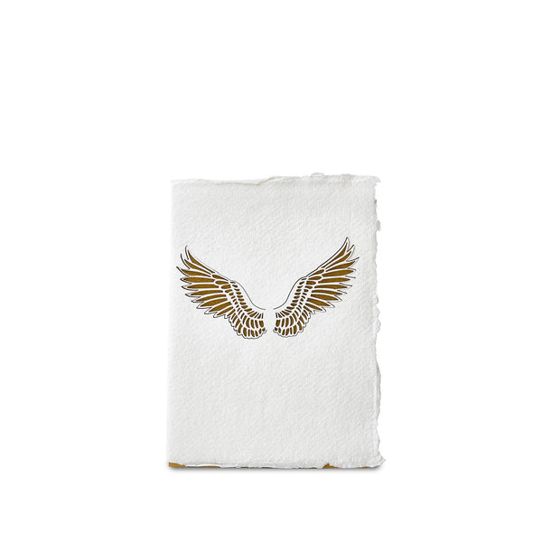 summerill & bishop Handmade Paper Greeting Card with Angel Wings 15cm x 10cm