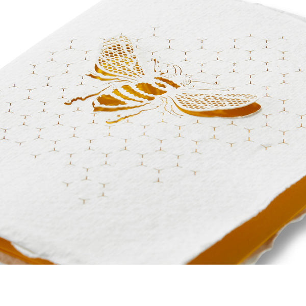 Summerill & Bishop Handmade Paper Greeting Card With Bee 15cm X 10cm