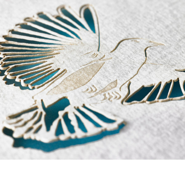 Summerill & Bishop Handmade Paper Greeting Card With Dove 15cm X 10cm