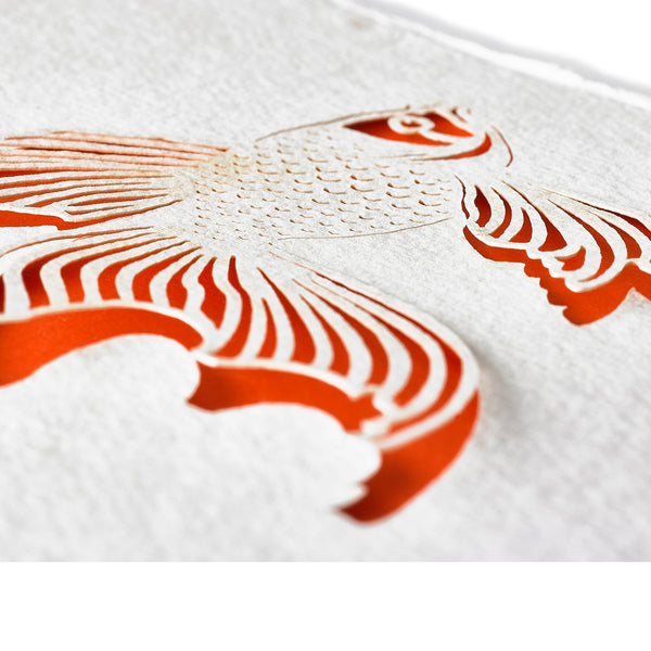 Summerill & Bishop Handmade Paper Greeting Card With Fish 15cm X 10cm