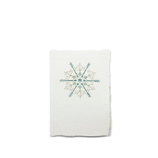 summerill & bishop Handmade Paper Greeting Card with Snowflake 15cm x 10cm