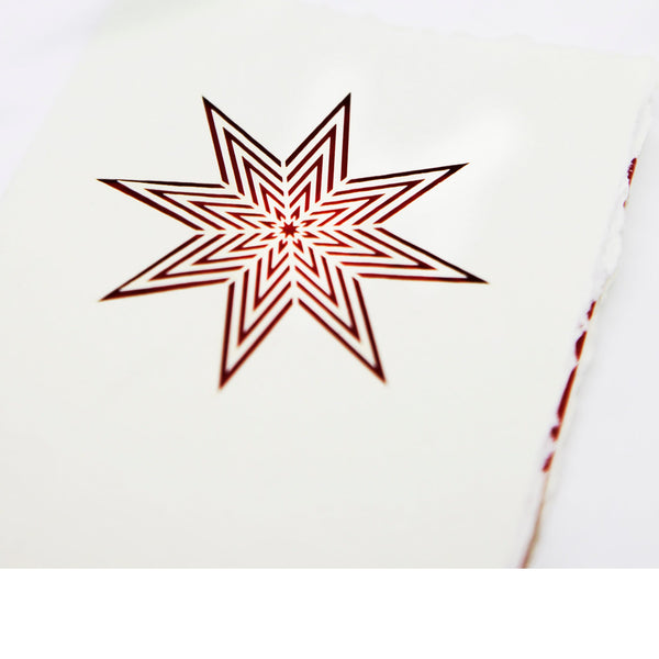 Summerill & Bishop Handmade Paper Greeting Card With Star 15cm X 10cm