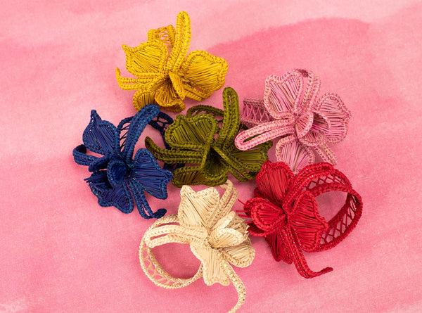 Summerill & Bishop Handwoven Orchid Napkin Ring In Red