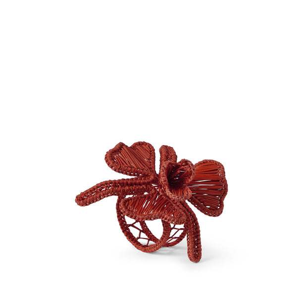 summerill & bishop Handwoven Orchid Napkin Ring in Red