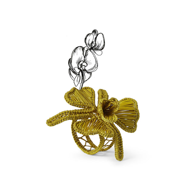 Summerill & Bishop Handwoven Orchid Napkin Ring In Yellow