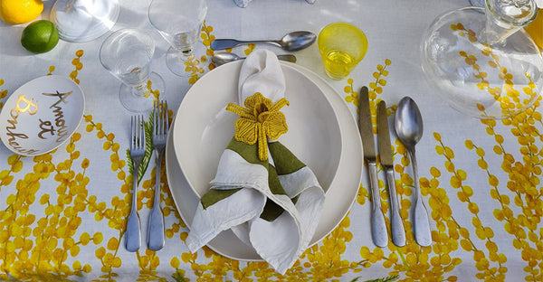 Summerill & Bishop Handwoven Orchid Napkin Ring In Yellow