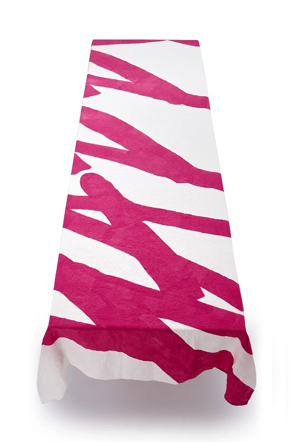 Summerill & Bishop 'Happy' Word Linen Tablecloth In Fuchsia Pink