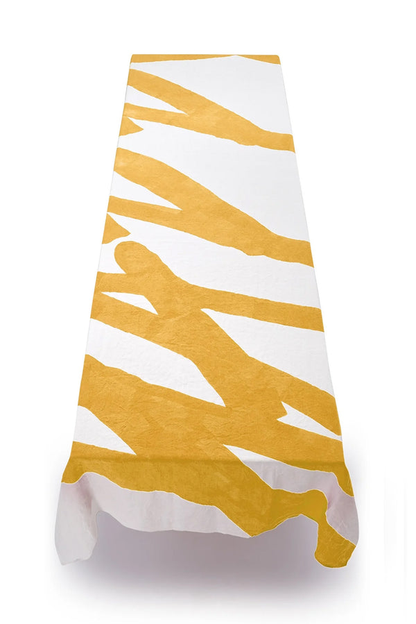 Summerill & Bishop 'Happy' Word Linen Tablecloth In Lemon Yellow