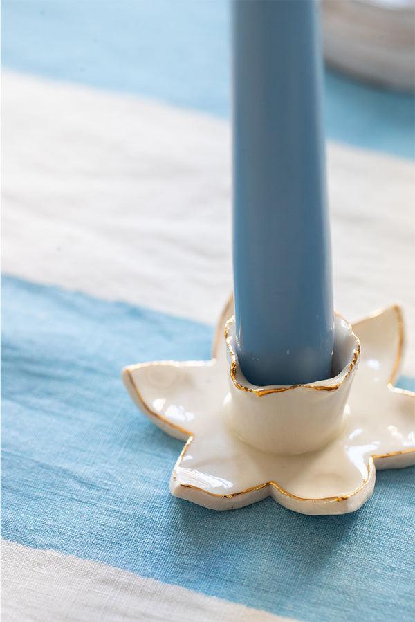 Summerill & Bishop HB Daffodil Candle Holder With Gold Rim 6cm