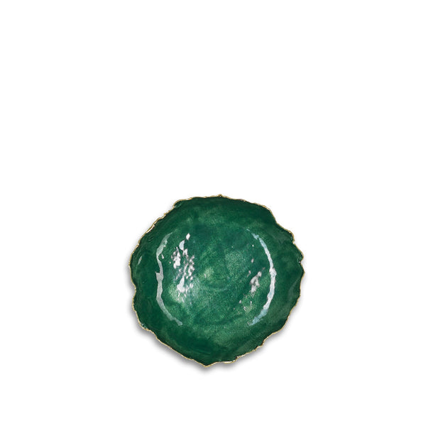 summerill & bishop HB Jagged Bowl Green with Gold Edge 7cm