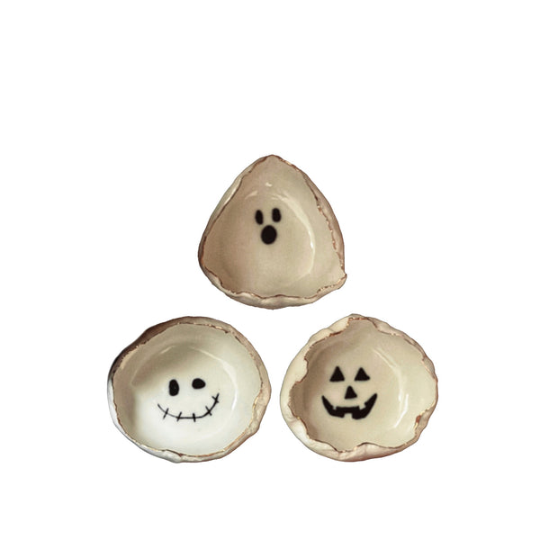 Summerill & Bishop HB Jagged Bowl Halloween Ghost Face 7cm (ASSORTED)