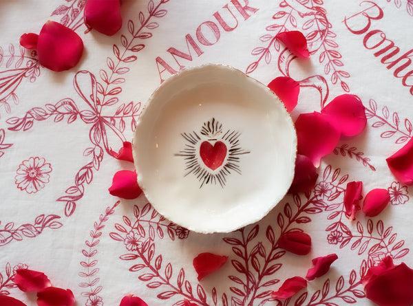 Summerill & Bishop HB Jagged Bowl Red Sacred Heart 14cm