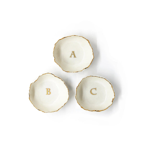 Summerill & Bishop HB Jagged Bowl With Gold Alphabet 7cm