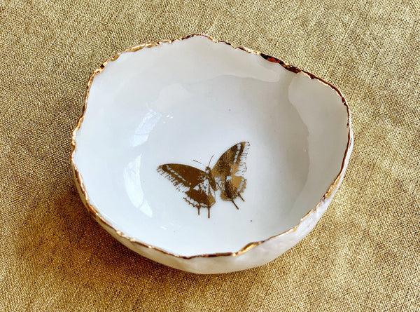 Summerill & Bishop HB Jagged Bowl With Gold Butterfly 7cm