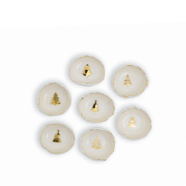 Summerill & Bishop HB Jagged Bowl With Gold Christmas Tree 7cm (ASSORTED)