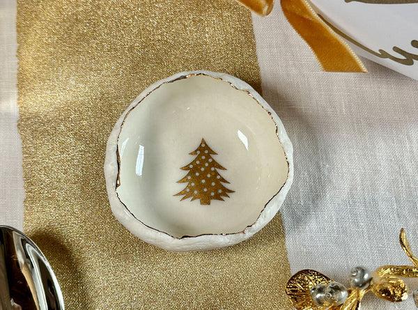 Summerill & Bishop HB Jagged Bowl With Gold Christmas Tree 7cm (ASSORTED)