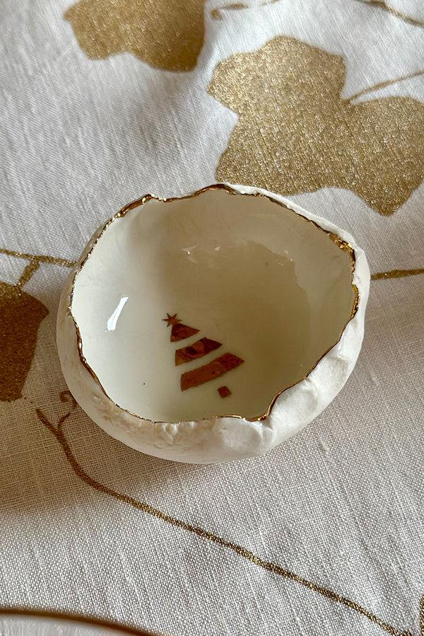 Summerill & Bishop HB Jagged Bowl With Gold Christmas Tree 7cm (ASSORTED)