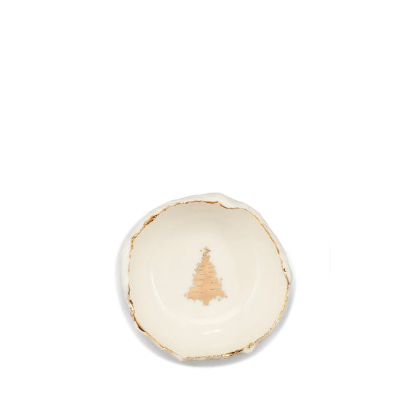 summerill & bishop HB Jagged Bowl with Gold Christmas Tree 7cm (ASSORTED)