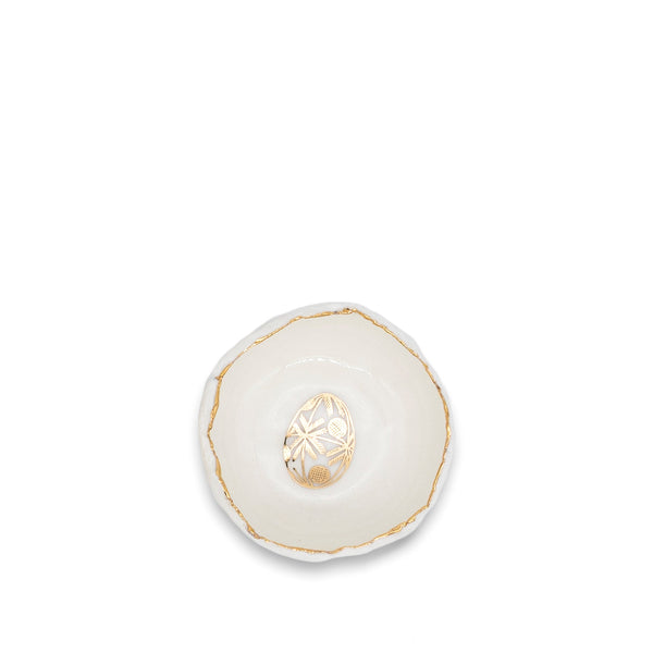 Summerill & Bishop HB Jagged Bowl With Gold Egg 7cm - ASSORTED