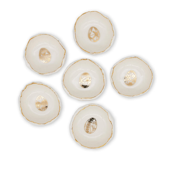 Summerill & Bishop HB Jagged Bowl With Gold Egg 7cm - ASSORTED