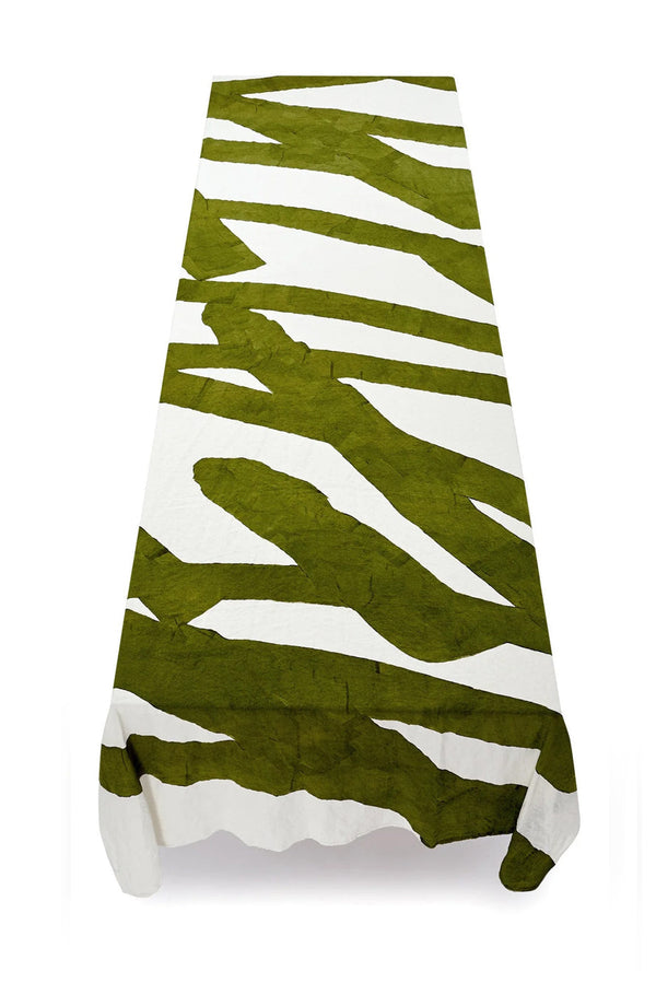 Summerill & Bishop 'Healthy' Word Linen Tablecloth In Avocado Green