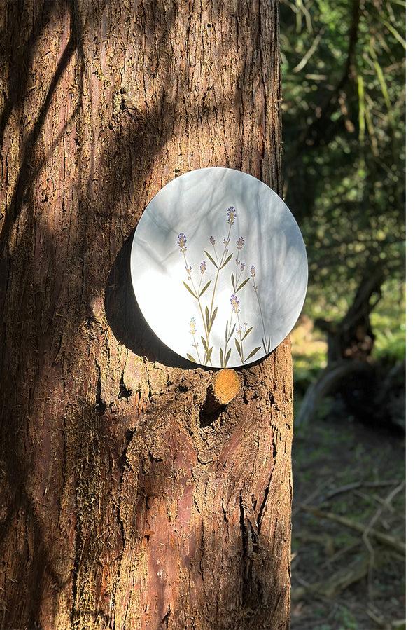 Summerill & Bishop Herbarium Round Cork-backed Placemat In Lavender 34cm