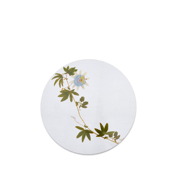 summerill & bishop Herbarium Round Cork-backed Placemat in Passiflora 34cm