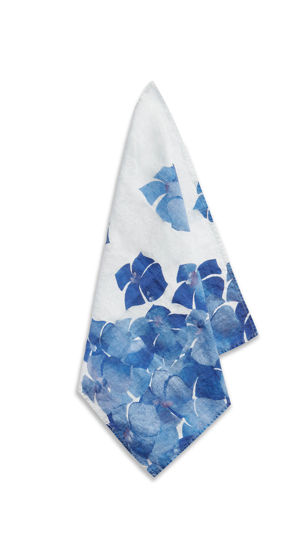 summerill & bishop Hydrangea Linen Napkin in Blue 50x50cm