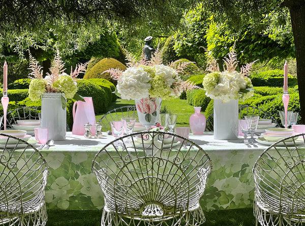 Summerill & Bishop 'Hydrangea' Linen Napkin In Green 50x50cm