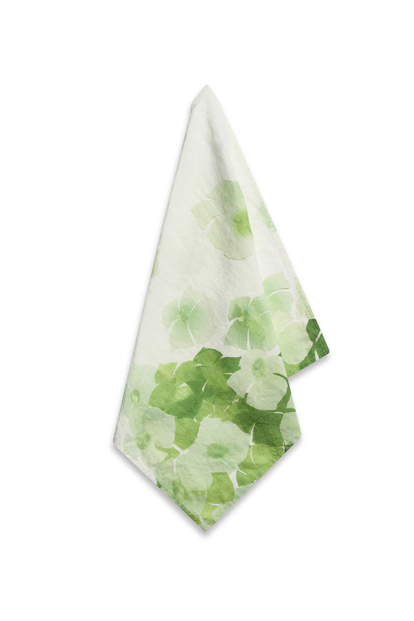 summerill & bishop 'Hydrangea' Linen Napkin in Green 50x50cm