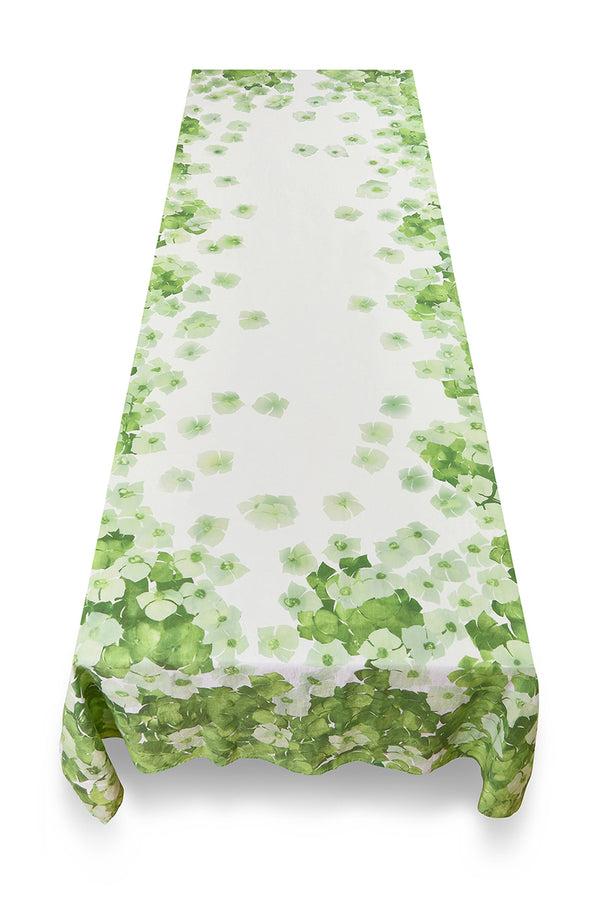Summerill & Bishop 'Hydrangea' Linen Tablecloth In Green