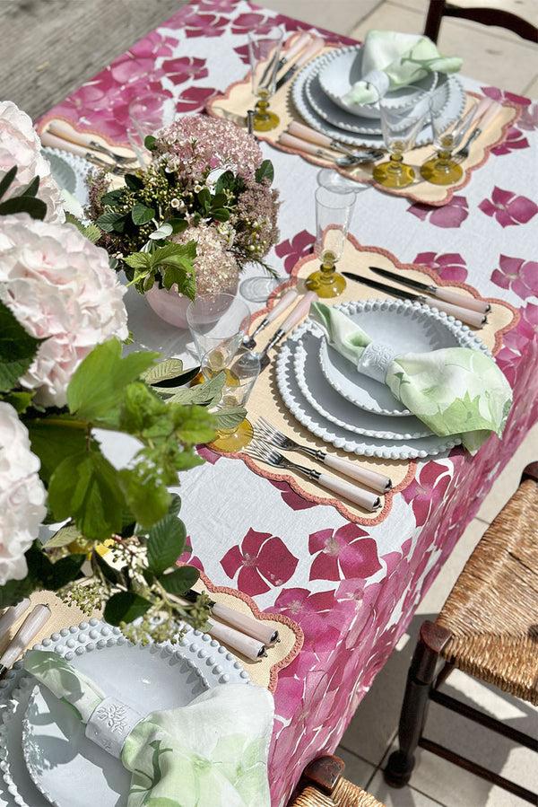 Summerill & Bishop 'Hydrangea' Linen Tablecloth In Pink