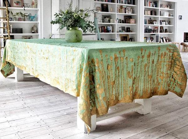 Summerill & Bishop Ink Linen Napkin In Light Green 50x50cm