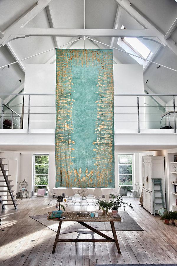 Summerill & Bishop Ink Linen Napkin In Light Green 50x50cm