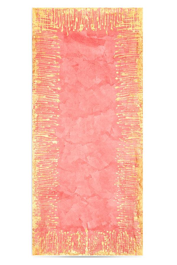 summerill & bishop Ink Linen Tablecloth in Deep Pink with Gold Drips
