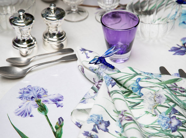 Summerill & Bishop Iris Round Cork-backed Placemat In Muave And Lavender 34cm